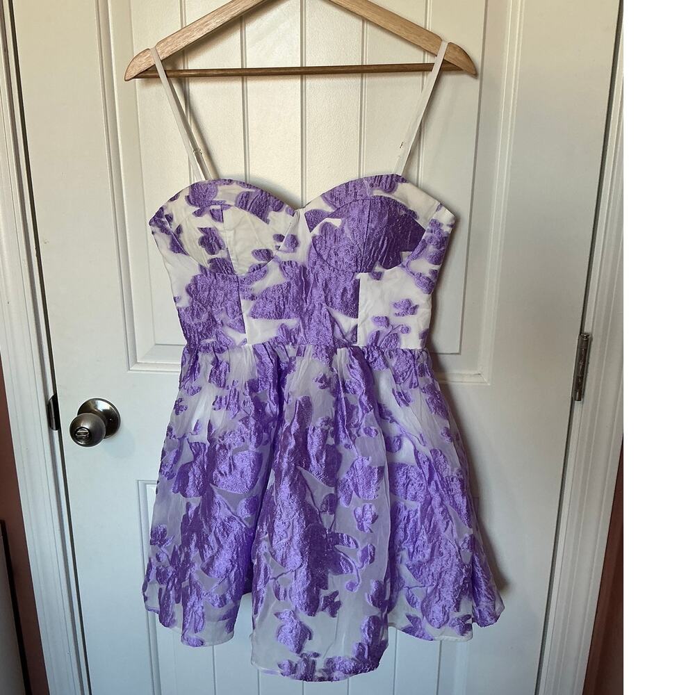 NWT ShowPo  Brailey Sweetheart Bustier Mini Dress W6 White/Purple